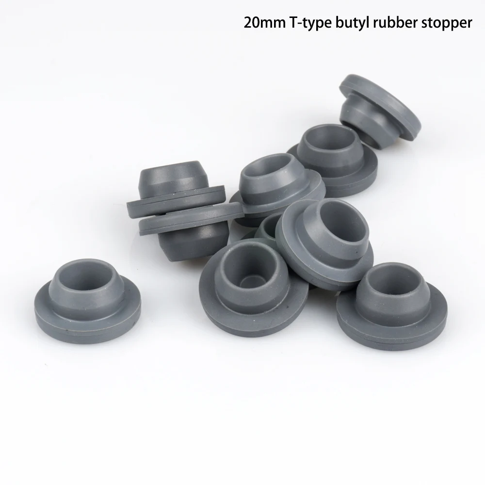 100pcs/lot 13mm 20mm Grey Color Butyl Rubber Stopper Medical Rubber for Vials Rubber Sealing Injection Vials Stopper Rubber Cap