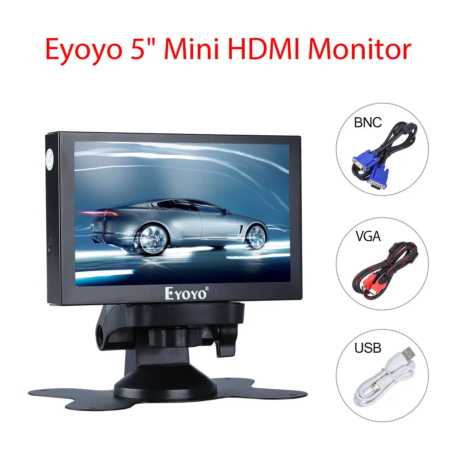 Eyoyo 5 inch Mini HDMI Monitor 800x480 Car Rear View TFT LCD Color