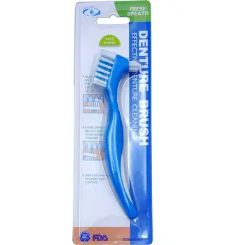 Denture Toothbrush Hard/Soft Double Bristle for False Teeth Brush Superb Total Cleaning FDA registration fda