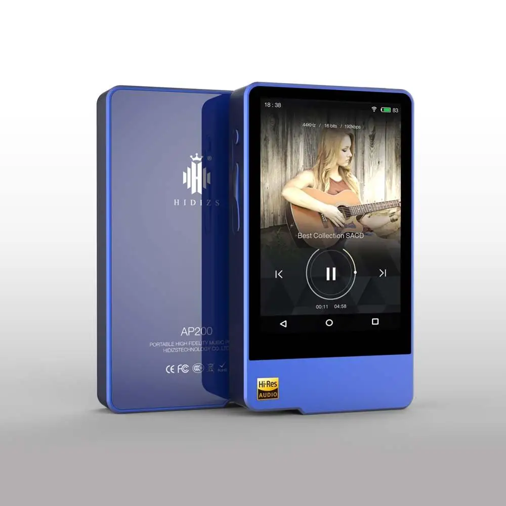 Hidizs AP200 Android Bluetooth Hi-Fi музыкальный плеер 64 ГБ(Встроенная память) 3," IPS Двойной 9118c ЦАП DSD PCM FLAC - Цвет: Синий