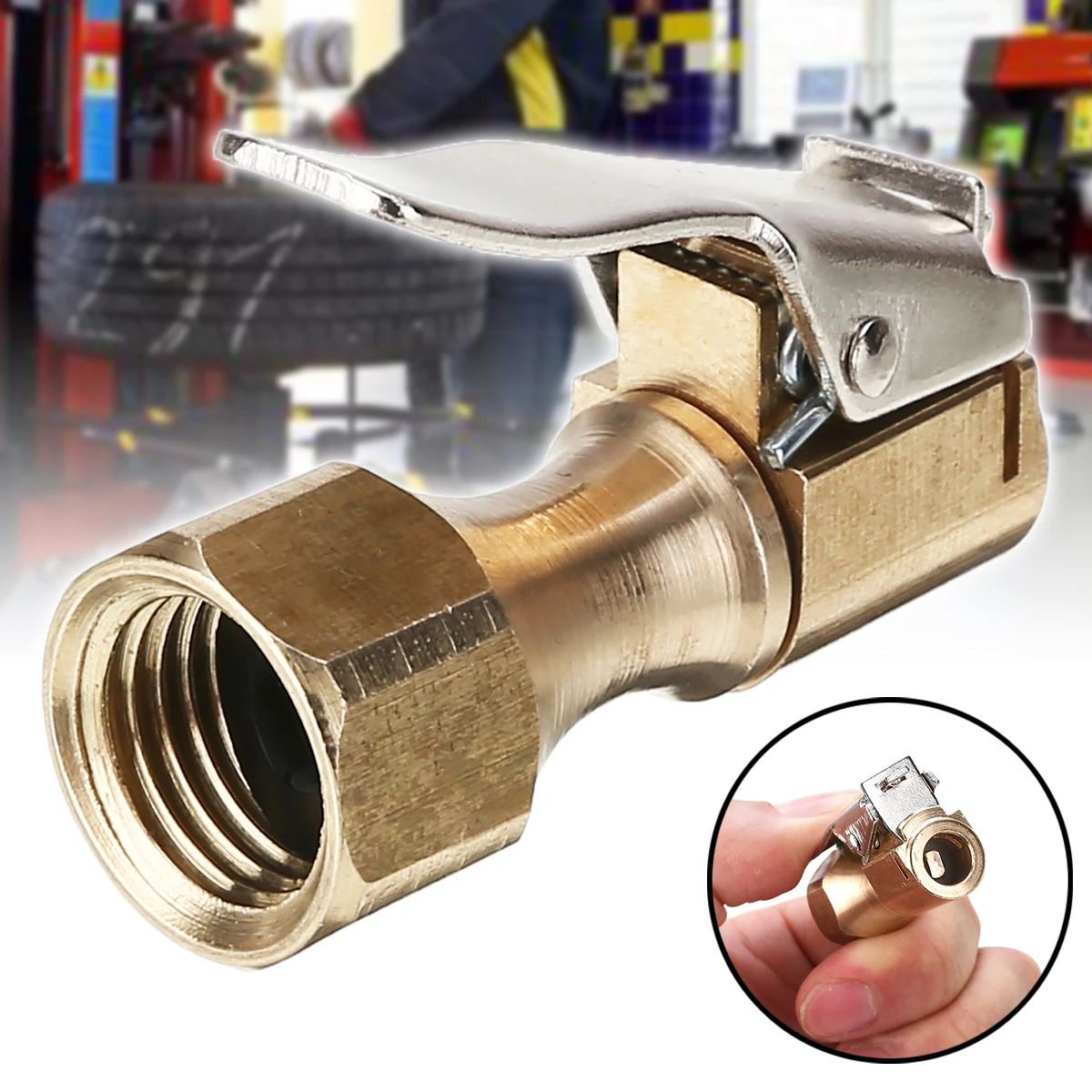 1PC Car Auto Tyre Wheel Tire Air Chuck Inflator Pump Valve Clip Clamp Connector Adapter