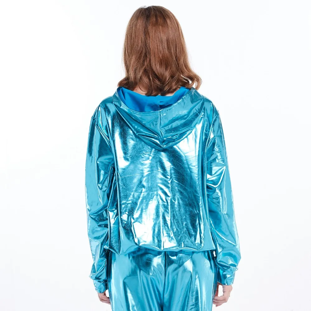 Новая модная весенне-осенняя водно-синяя куртка, куртка-бомбер для женщин, джазовая свободная хип-хоп сценическая верхняя уличная танцевальная куртка