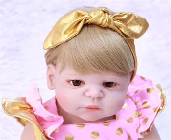 

Full silicone reborn baby doll realistic 23"57cm bebes reborn com corpo de silicone menina NPK dolls reborn can bathe kids gift