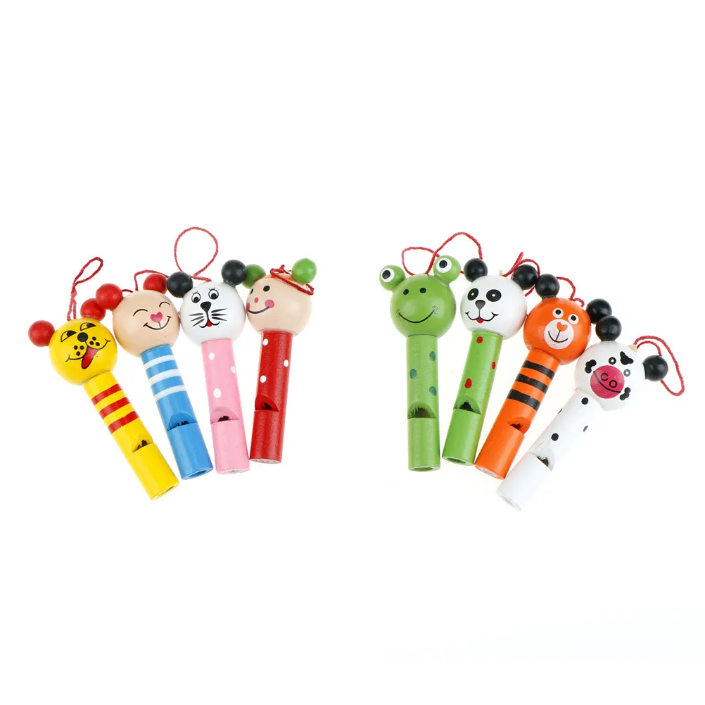 

1pc Random Color Cute animals mixed wooden Lip Whistles Kids Birthday Decoration Party christmas toy Supplies Gift Toys
