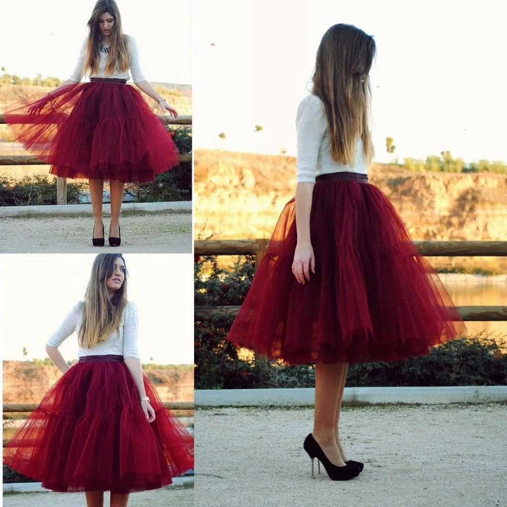Venta Falda Tul Roja Mujer En Stock