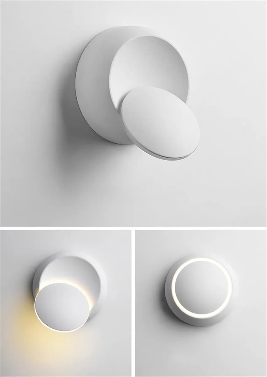 Круглый/квадратный светодиодный настенный светильник с поворотом на 360 градусов, регулируемый прикроватный светильник, современный креативный персональный алюминиевый настенный светильник, NR-97