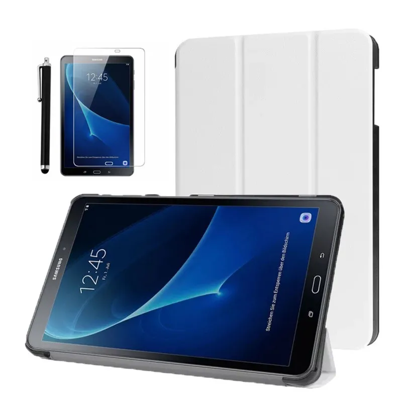 CucKooDo ультра тонкий легкий Чехол-подставка для samsung Galaxy Tab A 10,1 дюймов SM-T580/SM-T585 планшет+ стилус+ пленка для экрана