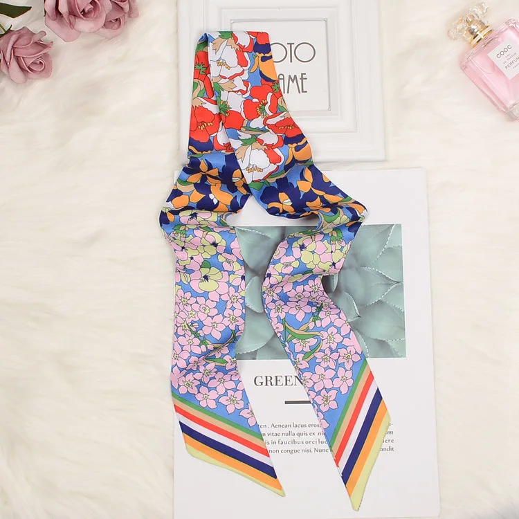 Дешевый 2019 новый дизайн люксовый бренд шарф Пейсли ПРИНТ шелковый шарф женский ручка сумка ленты модный головной платок маленькие длинные