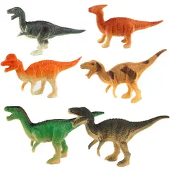 Мягкие резиновые игрушки динозавров моделирования животных dinossauros игрушки для детей Best подарок для мальчика образования 6 шт./компл