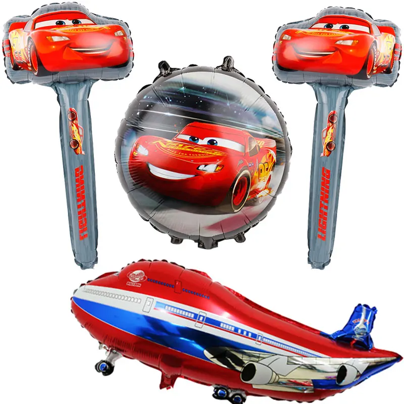 

Cute Car birthday theme foil balloons 4pcs/set car long handheld ballons birthday party decorations kids toys child gitfs