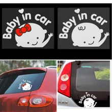 Dewtreetali 3D Cartoon Car Stickers Reflective Vinyl Baby In Car Warming Sticker Baby on Board On Rear Windshield