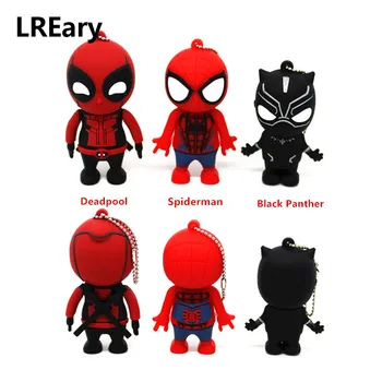 

Cartoon Super hero pen drive Black Panther USB flash drive pendrive 8G/4G/16G/32G flash memory stick Deadpool/Spiderman U disk