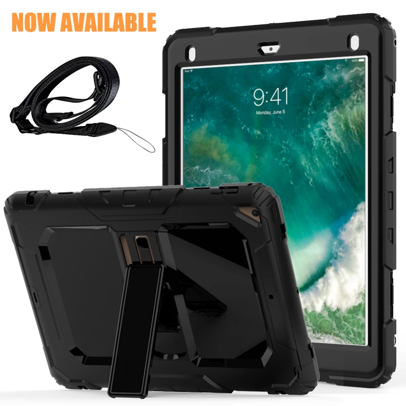 

For iPad Pro 10.5 Silicone Case Cover For iPad Pro 10.5 Shockproof Fundas For iPad Pro 10.5''Stand Holder Detachable Strap Coque