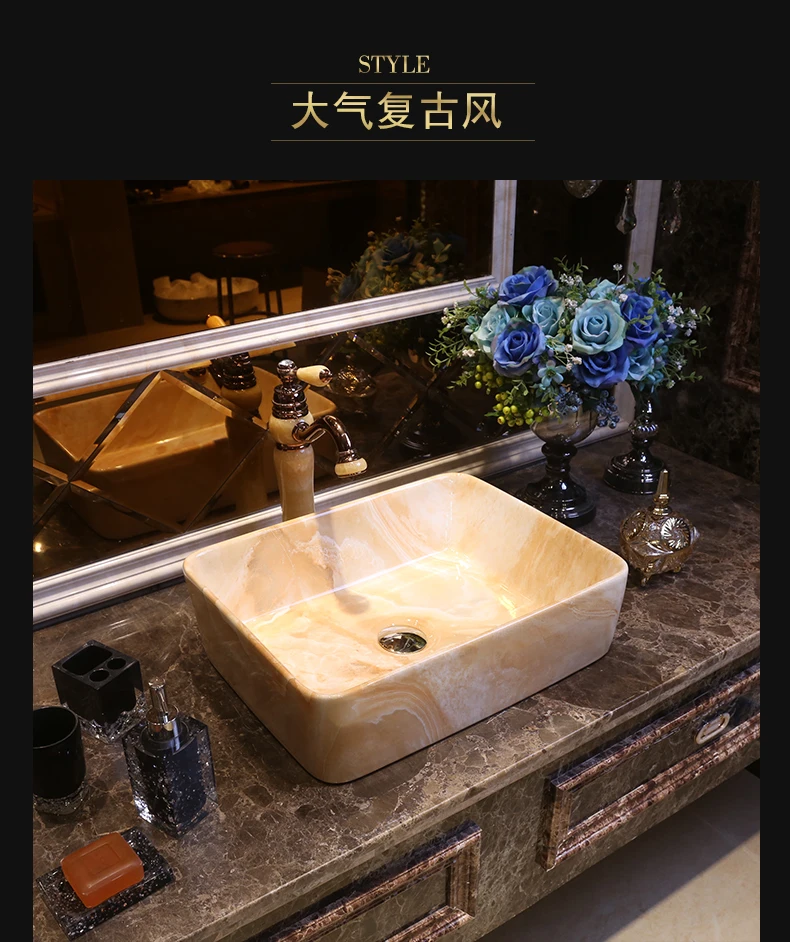 Gray Rectangular Porcelain Art Bathroom Sink Lavabo Washbasin Sink bathroom shampoo sink art wash basin (14)