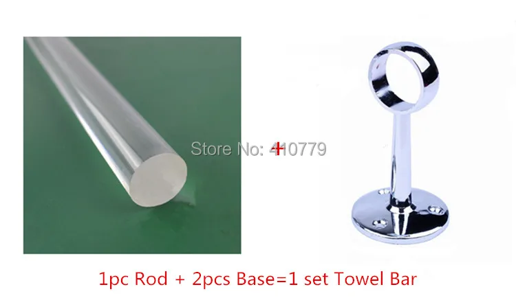 Single towel bars all-pass plastic acrylic clear rod zinc-alloy chrome