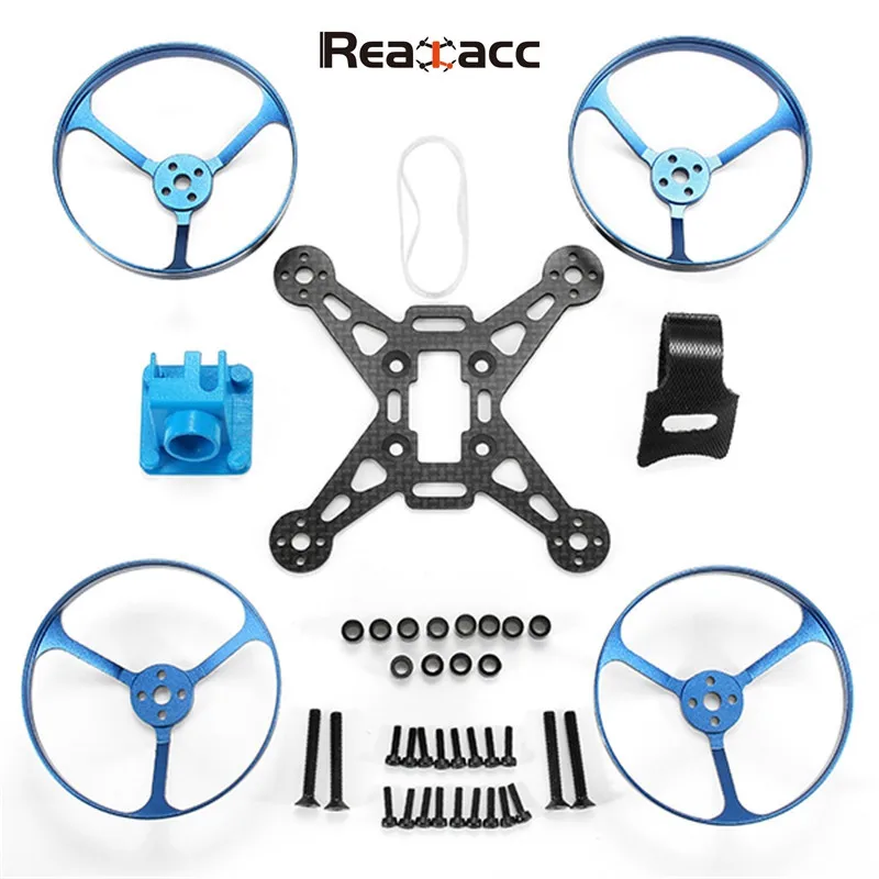 

Realacc 110mm 3K Carbon Fiber 27g Frame Kit 2mm Bottom Plate w/ 7075 Aluminum Alloy Propeller Guard for RC Drone Quadcopter Toys