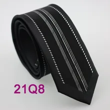 Новые тонкие узкие галстуки YIBEI Coachella Man, черные галстуки с поперечными вертикальными полосами, свадебные платья, узкий галстук на шею
