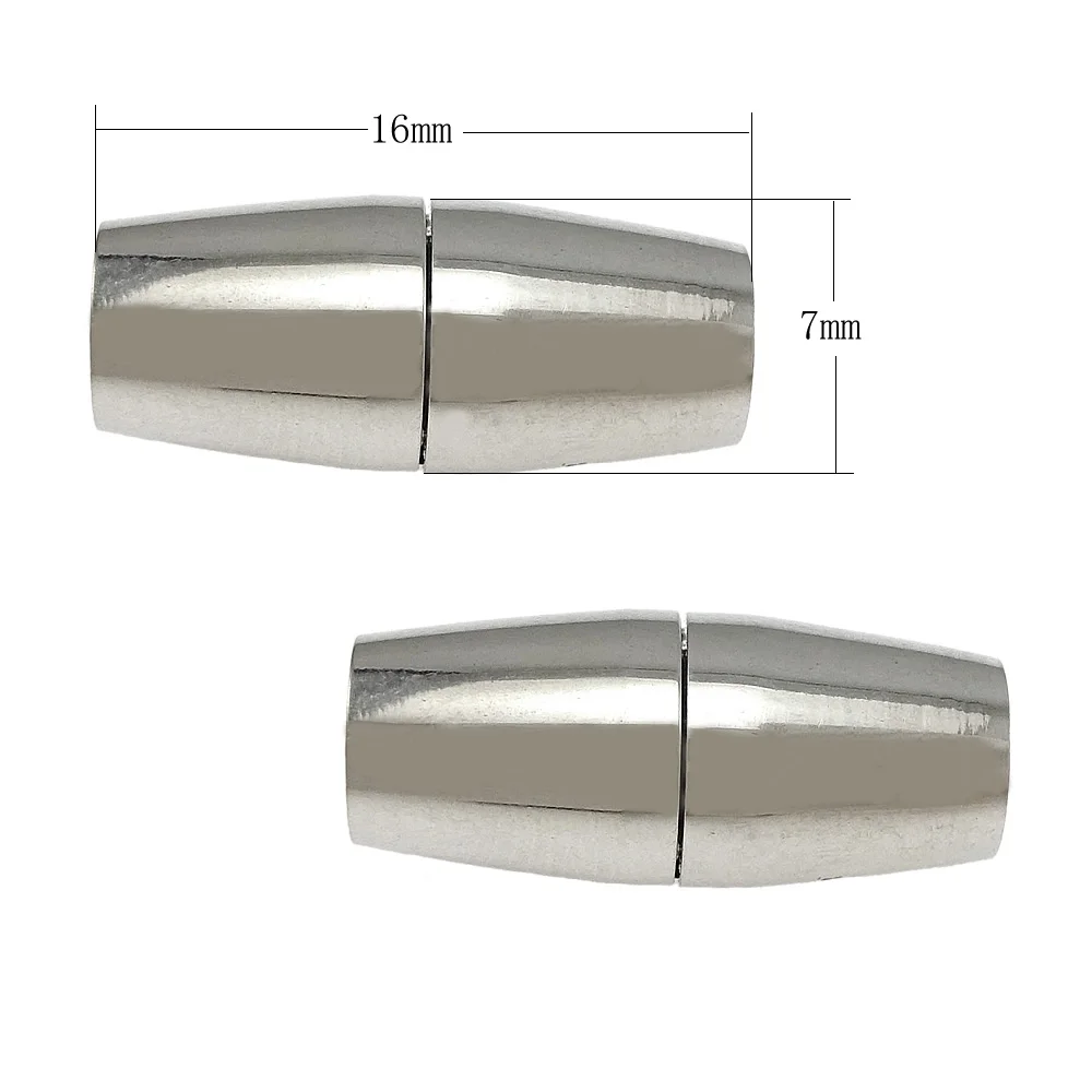 

50PCs Stainless Steel Magnetic Clasp Oval original color For Making Necklaces Bracelets jewelry DIY Jewelry Findings 16x7mm