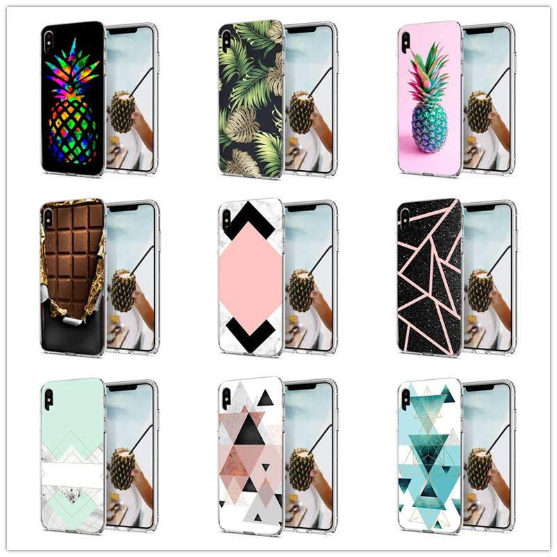 Чехол для iPhone X XS XR Мягкий Силиконовый ТПУ с цветочным орнаментом в цветочек