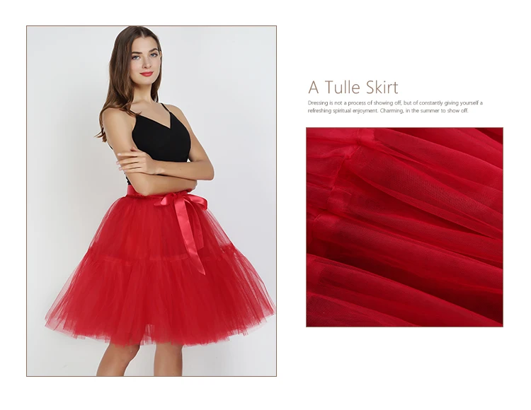 Women's Staggering Bow Fashion Tulle Skirt Info 3