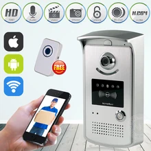 WiFi Smart Video Doorphone 1.0MP HD 720P IP Camera Wireless Video Intercom System Waterproof Iphone Android APP Mobile Doorbell