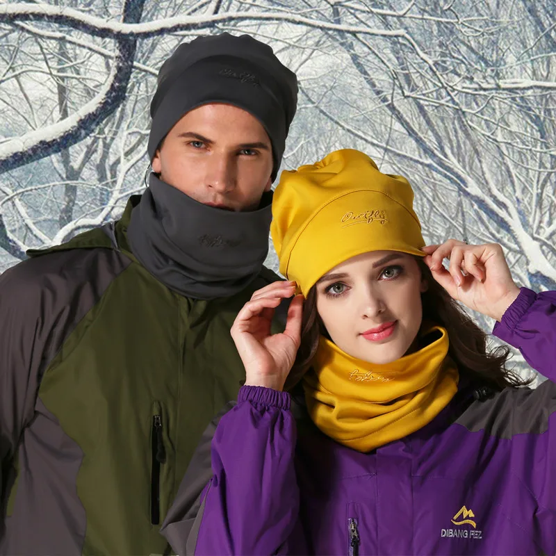 Multifunction Solid Color Unisex Beanies with Rope Buckle Thermal