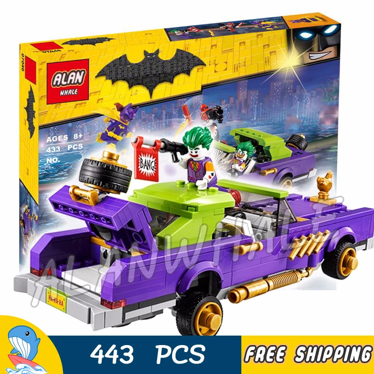 Baratos 443 Uds superhéroes Batman película el Joker Notorious Lowrider 10633 figura bloques de construcción niños juguetes compatibles con LegoING