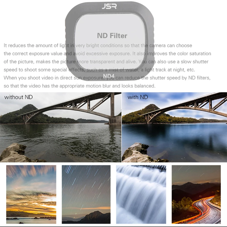 Для DJI Mavic 2 Pro фильтр ND4+ ND8+ 16+ 32+ ND64 стекло нейтральной плотности для DJI Mavic2 Pro/Профессиональная защита аксессуары для дрона