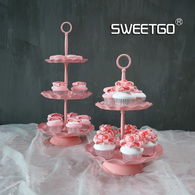 

Tea Three Layers A Snack Frame Pink Cake The Shelf The Wedding Prop Wedding Dessert Platform Multi-storey Cake Disc