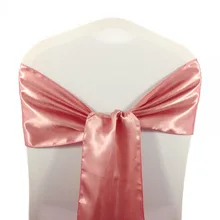 Розовое золото атласный стул пояса галстук для свадьбы праздничный стул задняя крышка Украшение стул с обивкой пояс бант