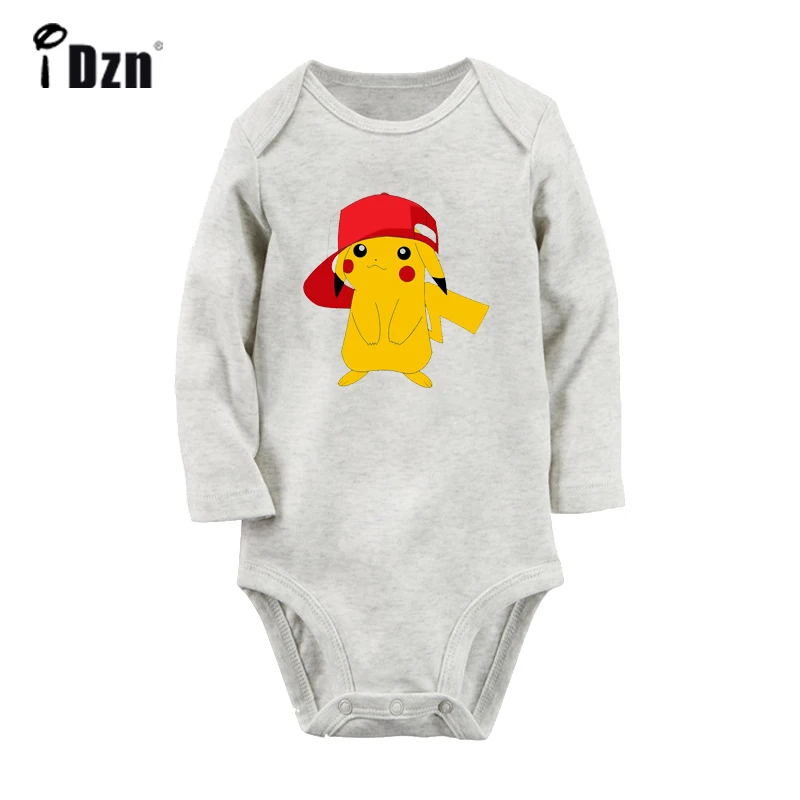 JaBaby243GC Одежда с шапочкой Пикачу, покемоном, милым лицом покемона Пикачу, боди для новорожденных, комбинезон с длинными рукавами для малышей - Цвет: JaBaby243GC