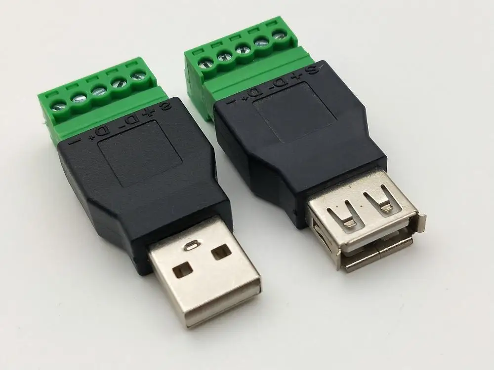 1 шт. USB 2 0 Тип A гнездо/штекер на 5 контактный винт клеммный разъем