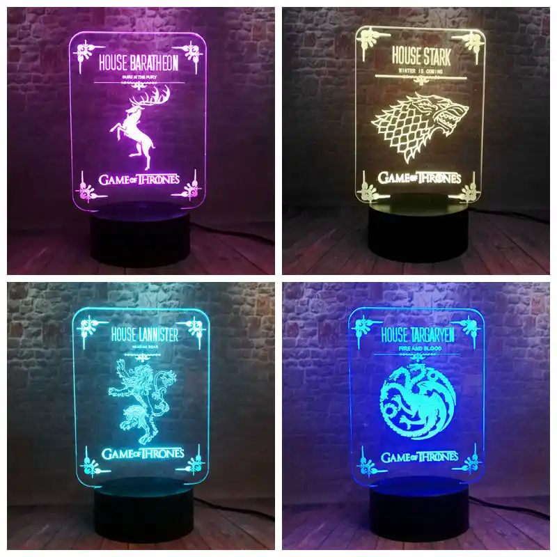 3d Led Sleeping Nightlight 7 Colors Change A Song Of Ice And Fire