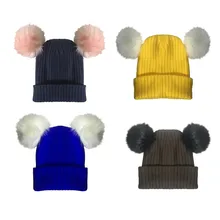 KLV двойной мяч Детская шерстяная шапка твист шерстяной мяч детские вязаные кепки эластичность 11,15