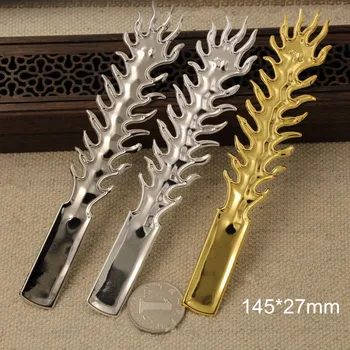 

Large Size Phoenix Tail Metal Stampings,145*27mm DIY Accessories,Gold-color / Silver-color / Steel-color - Free Shipping,16 pcs