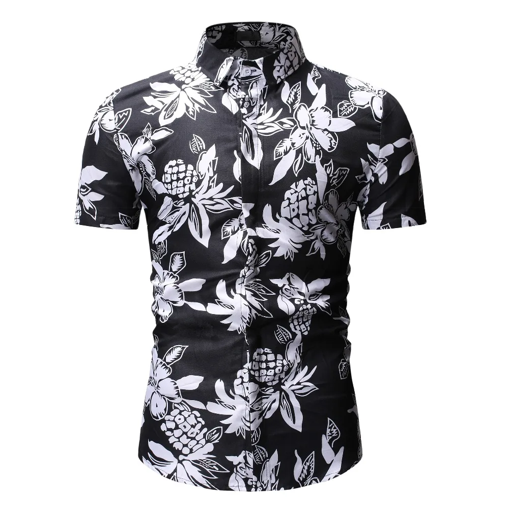 Мужская гавайская рубашка с принтом Camisa Masculina Повседневная пляжная коротким