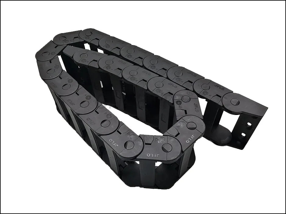 JFLO 25x77mm 1 Meter Wire Carrier cable Drag Chain Connection Interior Opening Protection Towline  with end Joints Tanks chain 8