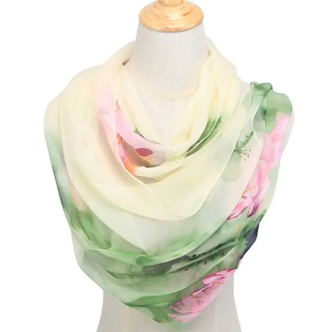 

2019 Spring Summwe Chiffon Women Scarf Scarves Pattern Design Long Soft Faux Silk shawl Polyester Geometric Dance Scarf