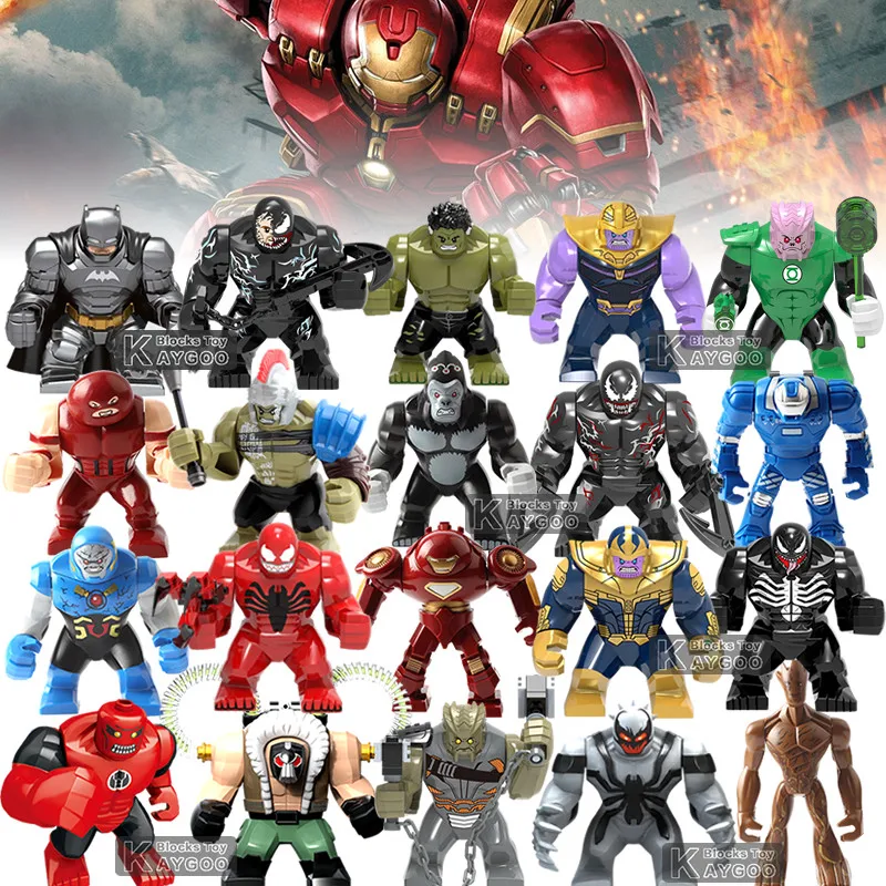 

Single Sale Super Heroes Large Big Hulk Wolverine Clayface Venom Juggernaut Anti-Venom Building Blocks Children Gift Toys PG8018