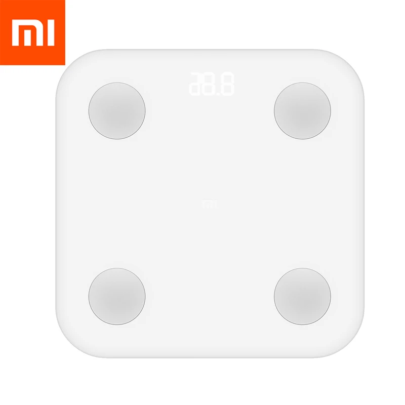

Fat Scale by Original Xiaomi Mi Smart Body Scale 2 Mifit APP Body Composition Monitor With Hidden LED Display And Big Feet Pad