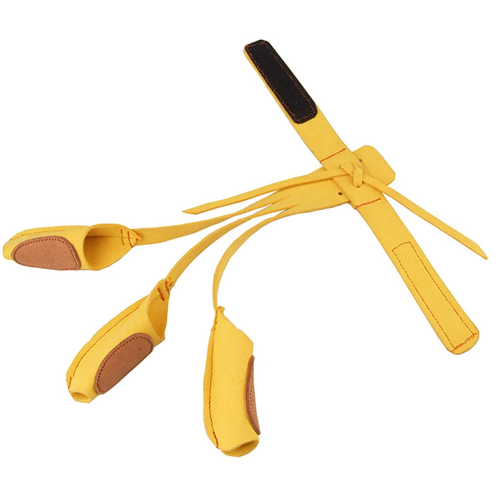 

Tab Glove Outdoor Unisex Durable Accessories Protective Practice Adjustable Arrow Magic Sticker Three Finger Guard Hunting Bows