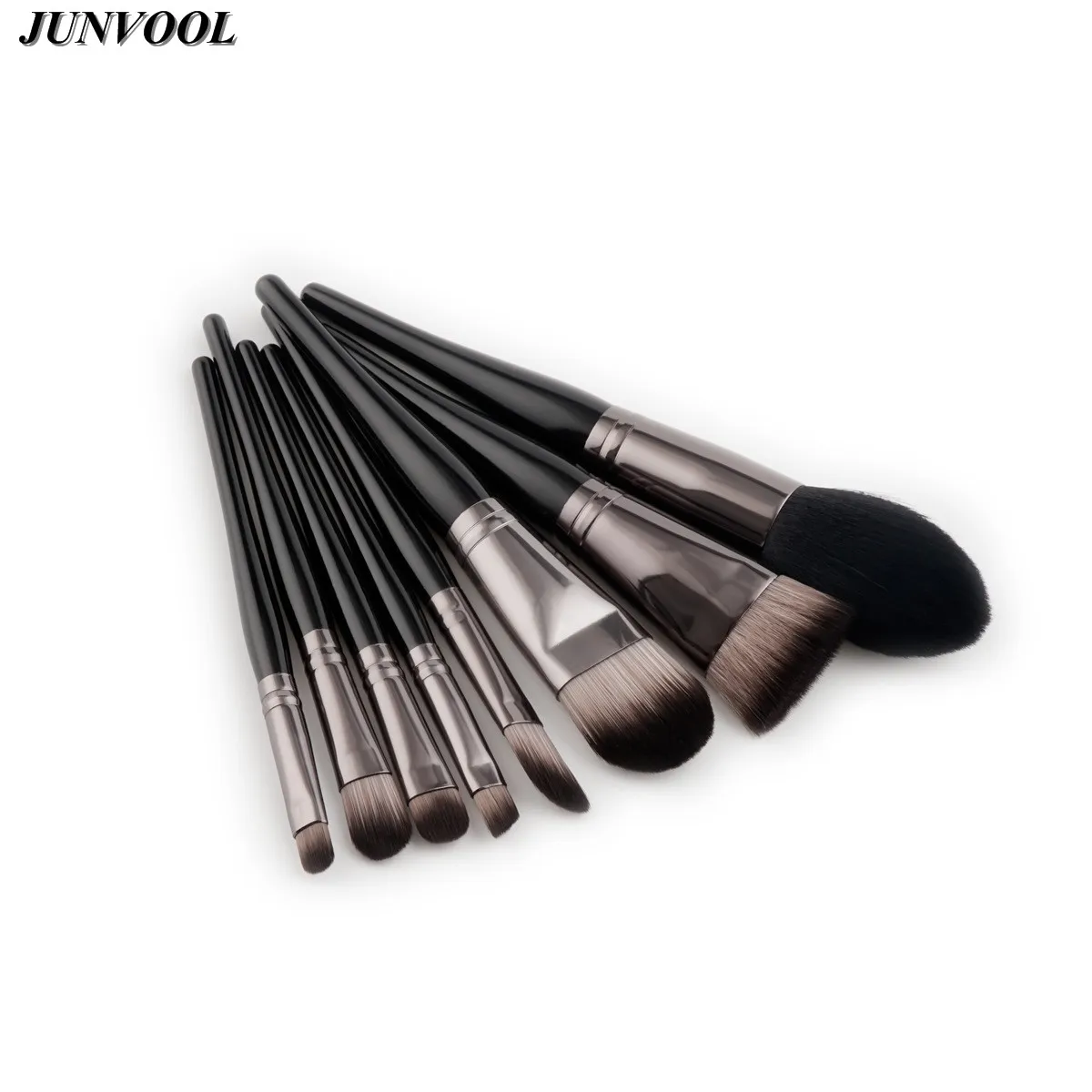 

Beauty Professional Makeup Brush Set High Quality 8pcs Foundation Cosmetic Brushes Black Brown Handle Soft Hair Make Up Kit Tool