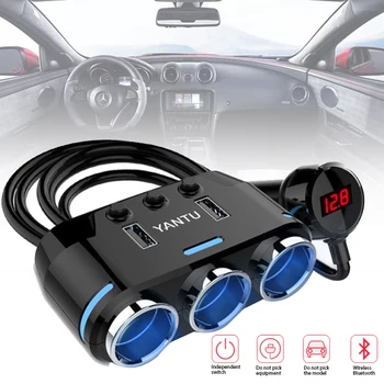 

12V Car Cigarette Lighter Socket Splitter Plug Dual USB Charger Adapter 3.1A 100W Detection For Phone MP3 DVR Accessories