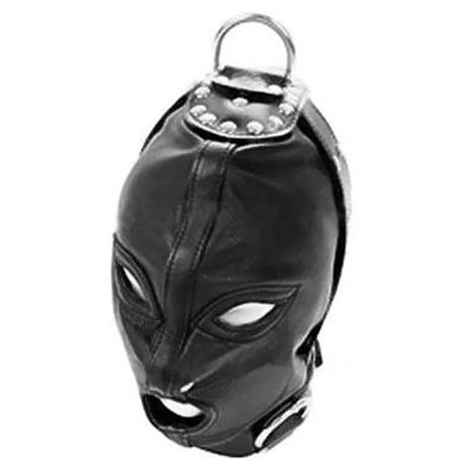 Кожаный мягкий бондаж маска BDSM капюшон голова для косплея кляп Секс игрушки