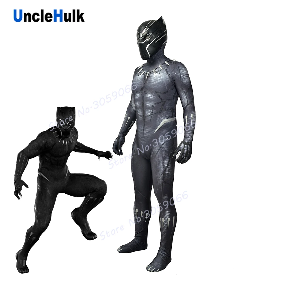 

Black Panther 2018 Movie Lycra Spandex Zentai Suit Cosplay Costume - enhanced version - handmade draw lines | UncleHulk