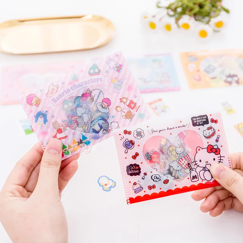 

Kawaii Japanese Cartoon My Melody Twin Stars Hello Kitty Purim PomPom Decorative Scrapbooking Sticker, DIY Paper Craft Collage