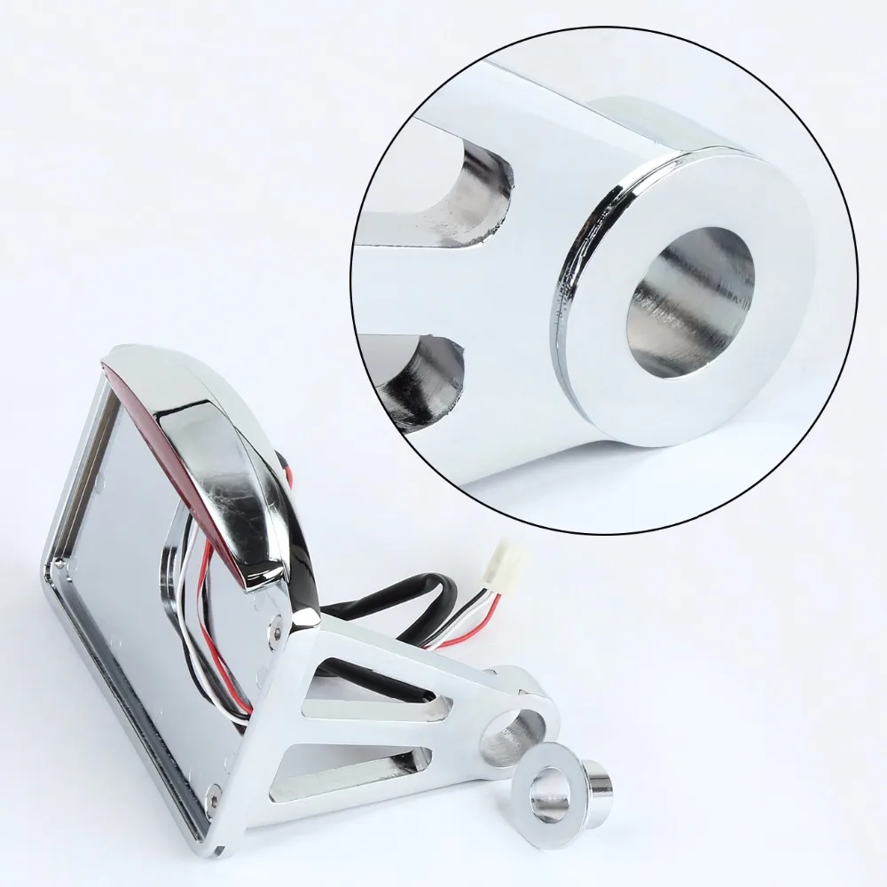 Chrome Plate Motorcycle Side Mount Tail Light License Plate Bracket