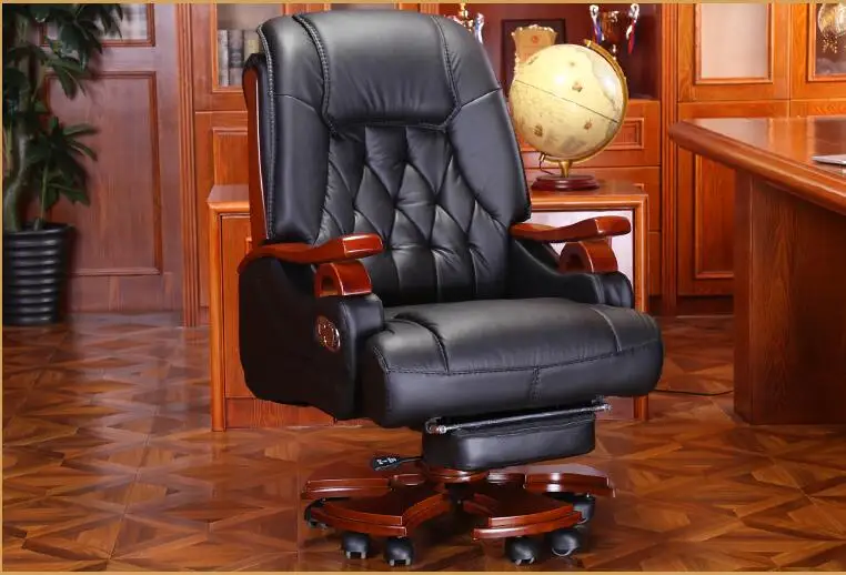 Кожаный стул босса массаж Лежащего офисные кресла домашний компьютер вращающееся кресло кожаное кресло