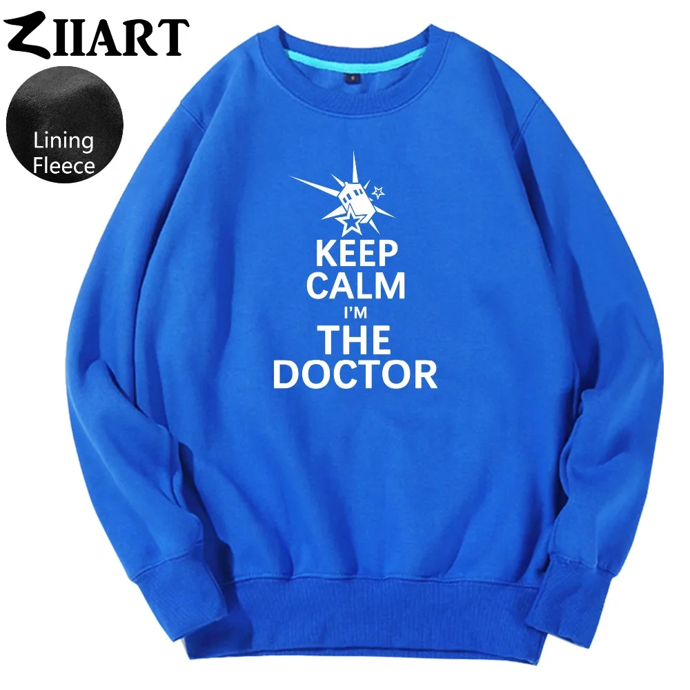 ТАРДИС звезды Keep calm i'm the doctor police box одежда для пар женщина подросток девушка флисовый пуловер Кофты ZIIART