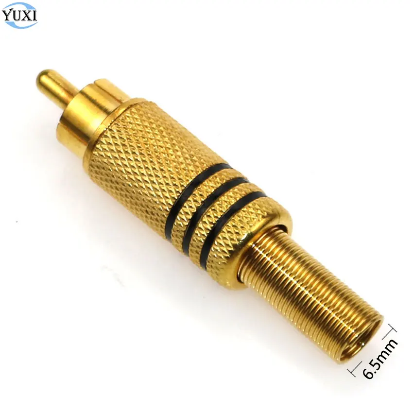 

YuXi 4pcs Gold Plated RCA Plug Audio Male Connector Metal Spring